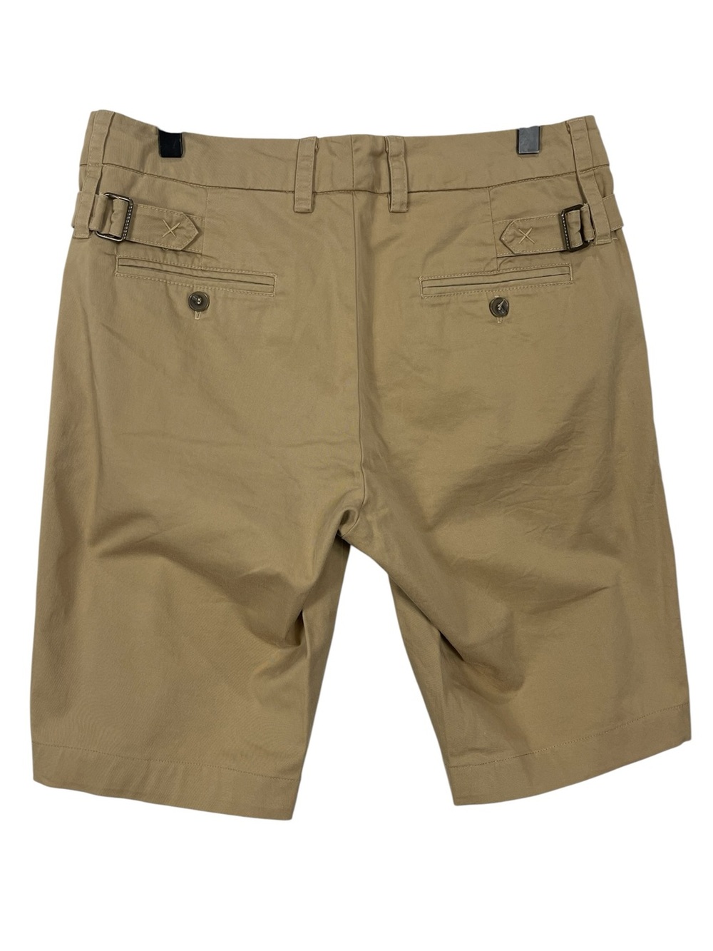 Vince Bermuda Shorts Side Buckle Cotton Twill Tan Size 8 - Picture 5 of 8